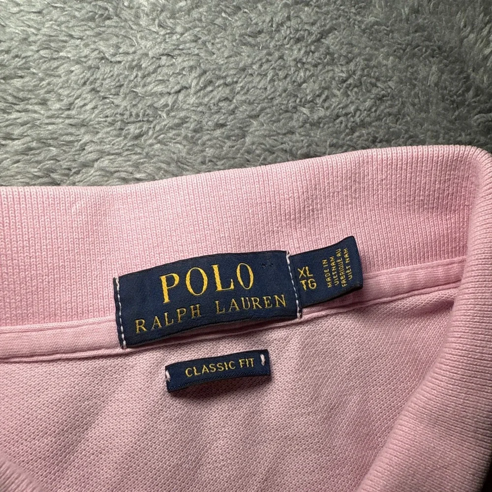 Polo Ralph Lauren Men's XL Light Pink Classic Fit Short Sleeve Shirt Blue Pony